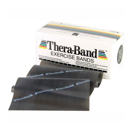 Fabrication Enterprises Thera-Band Latex Exercise Band, Black, 6 Yard Roll/Box 10-1004